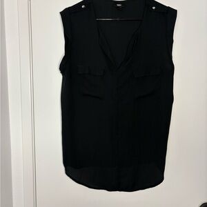 Mossimo Supply Co Black Sleeveless Notched Collar Blouse